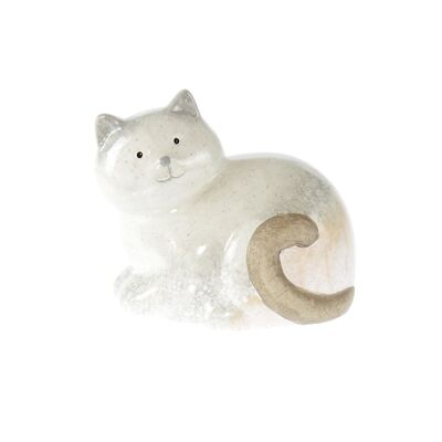 Keramik-Katze z. Stellen, 14 x 11 x 12 cm, braun, 803574