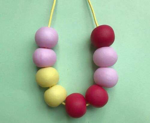 Colourful clay bead necklace