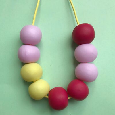 Colourful clay bead necklace
