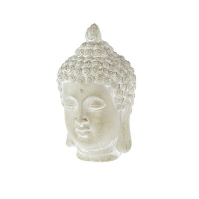 Testa di Buddha in magnesia, ad es.Posizioni, 13 x 12 x 21 cm, grigio, 804366