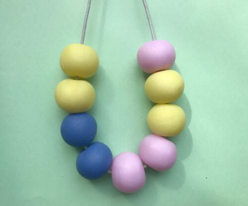 Pastel polymer clay statement necklace