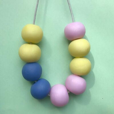 Pastel polymer clay statement necklace