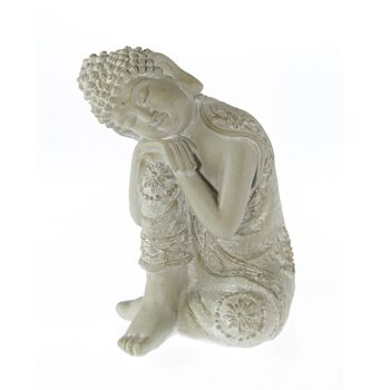 Bouddha en magnésie assis, 22 x 21 x 28 cm, gris, 804403 1