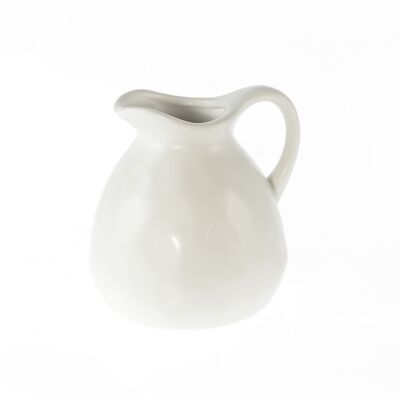 Dolomite jug with handle, 16.5 x 15 x 16.5 cm, matt white, 807992