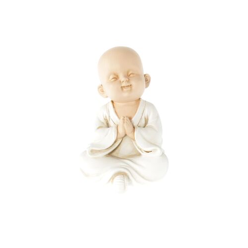 Poly-Buddha betend, 11 x 9,5 x 14,5 cm, beige, 808005