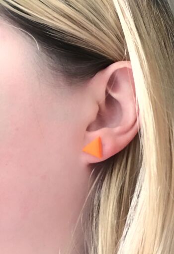 Boucles d'oreilles triangle orange 2