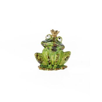 Prince grenouille en grès assis, 7,5 x 5 x 8 cm, vert, 808074 1