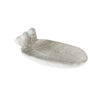 Forme de feuille de bain d'oiseaux en ciment, 28 x 15 x 8,5 cm, gris, 808173 1