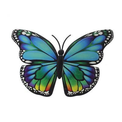 Colgador de pared metálico mariposa., 40,5 x 1 x 29 cm, colorido, 808814