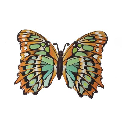 Colgador de pared metálico mariposa., 40,5 x 1 x 32,5 cm, colorido, 808821