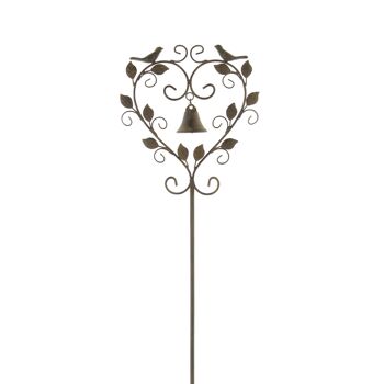 Bouchon en métal coeur avec clochette, 23,5 x 5,5 x100 cm, marron foncé, 808869 1
