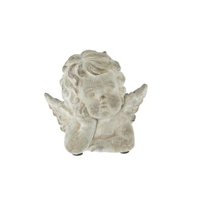 Putti ángel de cemento, 12,5 x 8,5 x 11,5 cm, gris, 809392