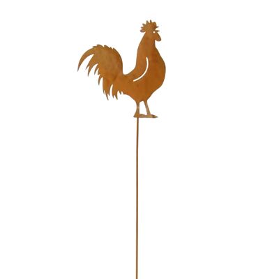Metal plug rooster, 12 x 0.3 x 57 cm, rust-colored, 810213
