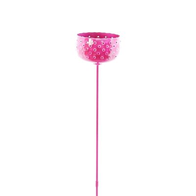 Cerchi con picchetti da giardino in metallo, dimensioni Ø 11 x 65 cm, smalto rosa, 813405