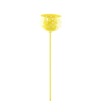 Metal garden stake circles small, Ø 8 x 58 cm, yellow enamel, 813467