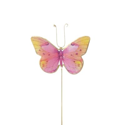 Metall-Stecker Schmetterling, 10 x 0,5 x 28 cm, rosa, 814679