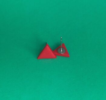 Boucles d'oreilles triangle rouge 2