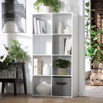 Storage shelf with 8 compartments White