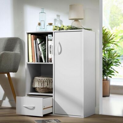 Storage shelf 2 lockers with 1 drawer and 1 cupboard - White - L61.5 cm