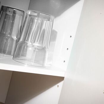 Etagère de rangement 2 casiers avec 1 tiroir et 1 placard - Blanc - L61,5 cm 6