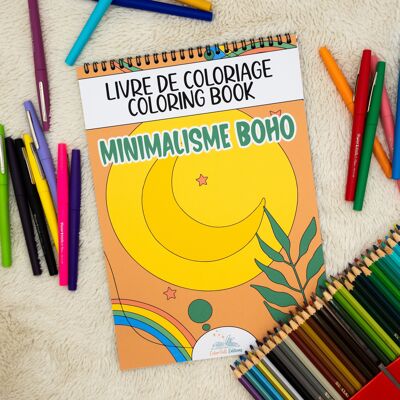 Libro da colorare per adulti, minimalismo Boho