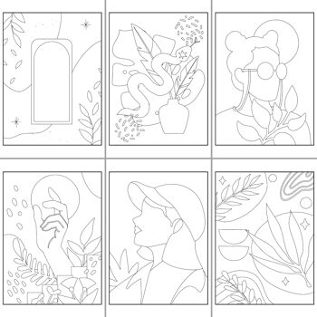 Livre de Coloriages pour adultes, Minimalisme Boho 5