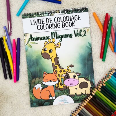 Libro da colorare per bambini, simpatici animali Vol 2