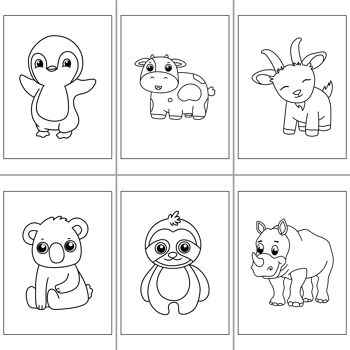 Livre de Coloriages pour enfants, Animaux Mignons Vol 2 3