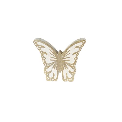 Mangoholz-Schmetterling, 15 x 2,5 x 12cm, natur/weiß, 801747