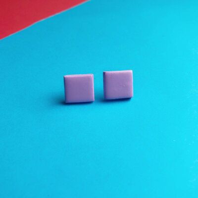 Boucles d'oreilles carrées lilas