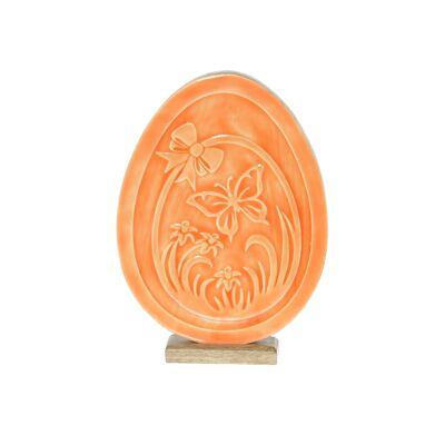 Mango wood egg for standing, 19 x 3.5 x 26.5cm, orange, 801839