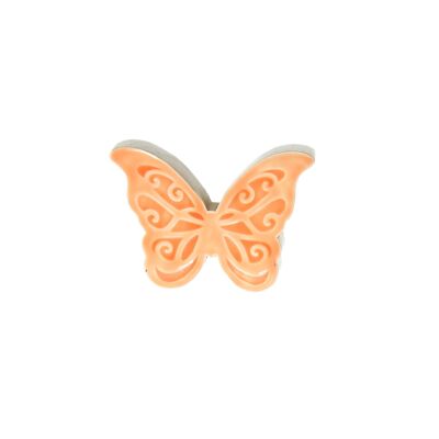 Papillon en bois de manguier, 15 x 2,5 x 11 cm, orange, 801846