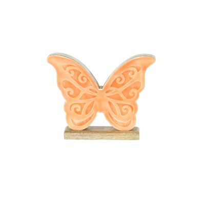 Papillon en bois de manguier, 20 x 3,5 x 16 cm, orange, 801853