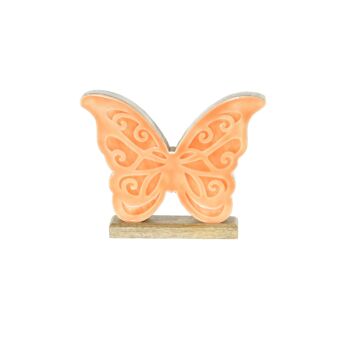 Papillon en bois de manguier, 20 x 3,5 x 16 cm, orange, 801853 1