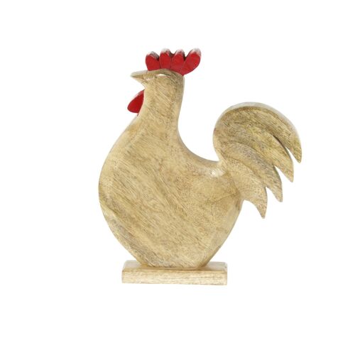 Mangoholz-Huhn zum Stellen, 23 x 4 x 26,5cm, natur, 801877