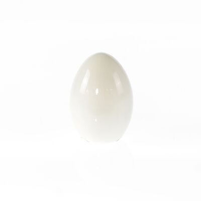 Huevo de porcelana de pie, Ø 7,5 x 10,5 cm, esmaltado en blanco, 805028