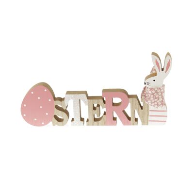 Wooden lettering Easter, 29 x 2 x 14 cm, pink, 805936