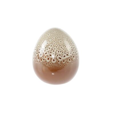 Porcelain egg with dots, Ø 10 x 11.5 cm, brown, 807190