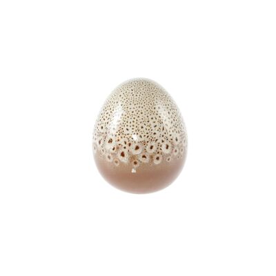 Porcelain egg with dots, Ø 7.5 x 8.5 cm, brown, 807206