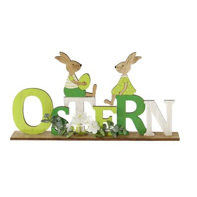 Holz-Schriftzug OSTERN, 28 x 4 x 14,5 cm, grün/weiß, 807220