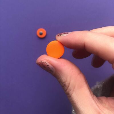 Orange circle stud earrings