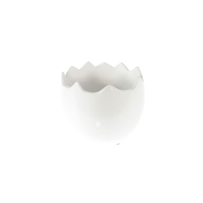 Cáscara de huevo de cerámica grande, Ø 15 x 12,5 cm, blanco, 811333