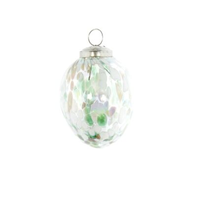 Glass pendant egg, Ø 8 x 10 cm, green, 812231