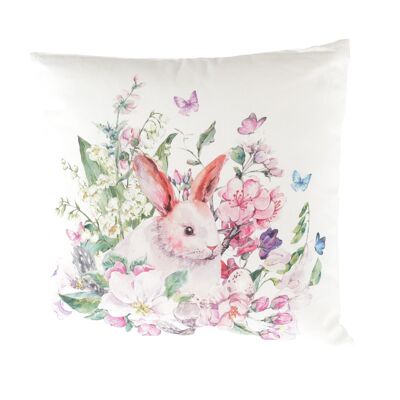 Fabric cushion Easter design, 40 x 40 x 10 cm, pink/white, 814396