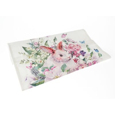 Torchon en tissu motif Pâques, 50 x 70 x 0,5 cm, rose/blanc, 814419
