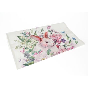 Torchon en tissu motif Pâques, 50 x 70 x 0,5 cm, rose/blanc, 814419 1