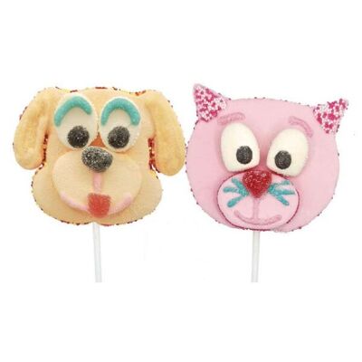 DISPLAY OF DOG AND CAT MARSHMALLOW SKEWERS 45g - set of 20 skewers