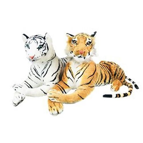 Peluche Tigre Blanc ou Marron 80 Cm