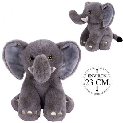 Gray Elephant Sitting 23 Cm