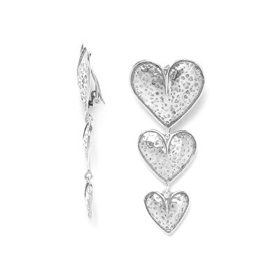 ALEGRIA 3 hearts clip earrings